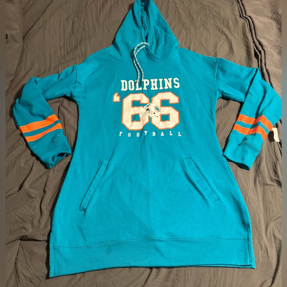 NFL Teal and Orange Women's Hoodie Dress